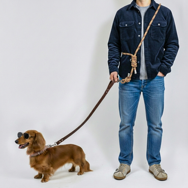 LAISSE LÉON. Tartan & Marron – Laisse multiposition chien