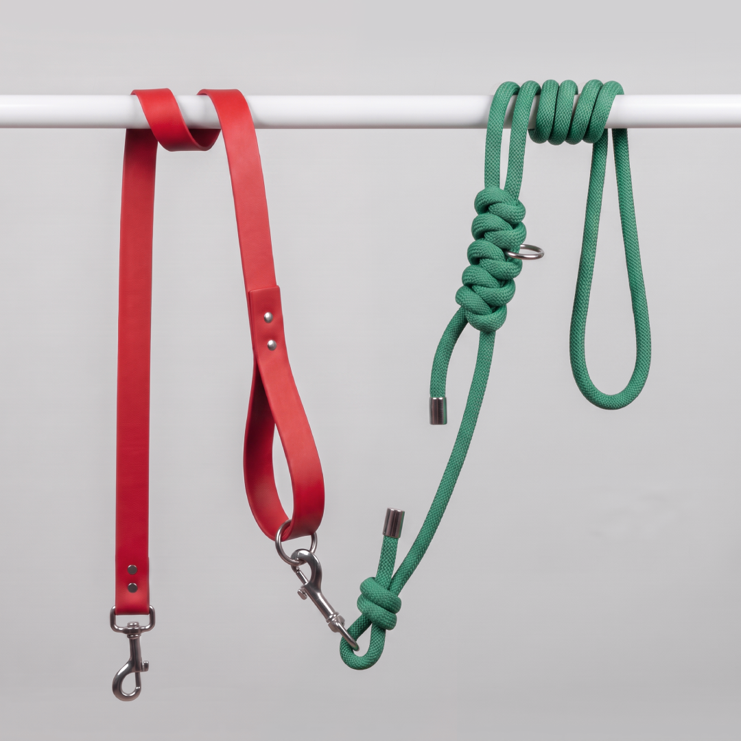 Laisse multiposition chien  Rouge & Vert – LAISSE LÉON.