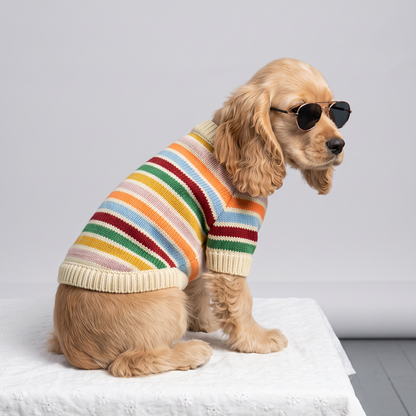 Pull en maille chien rayé - LE PULL MAGGIE.